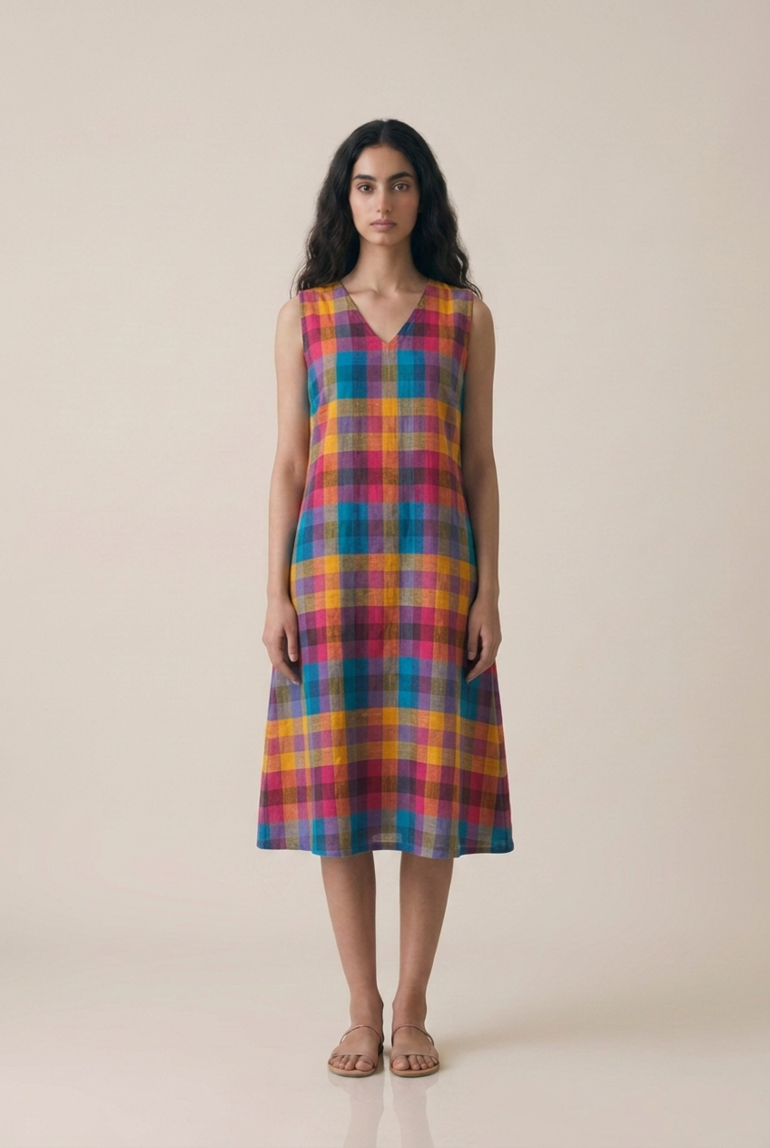 Madras Check Dress
