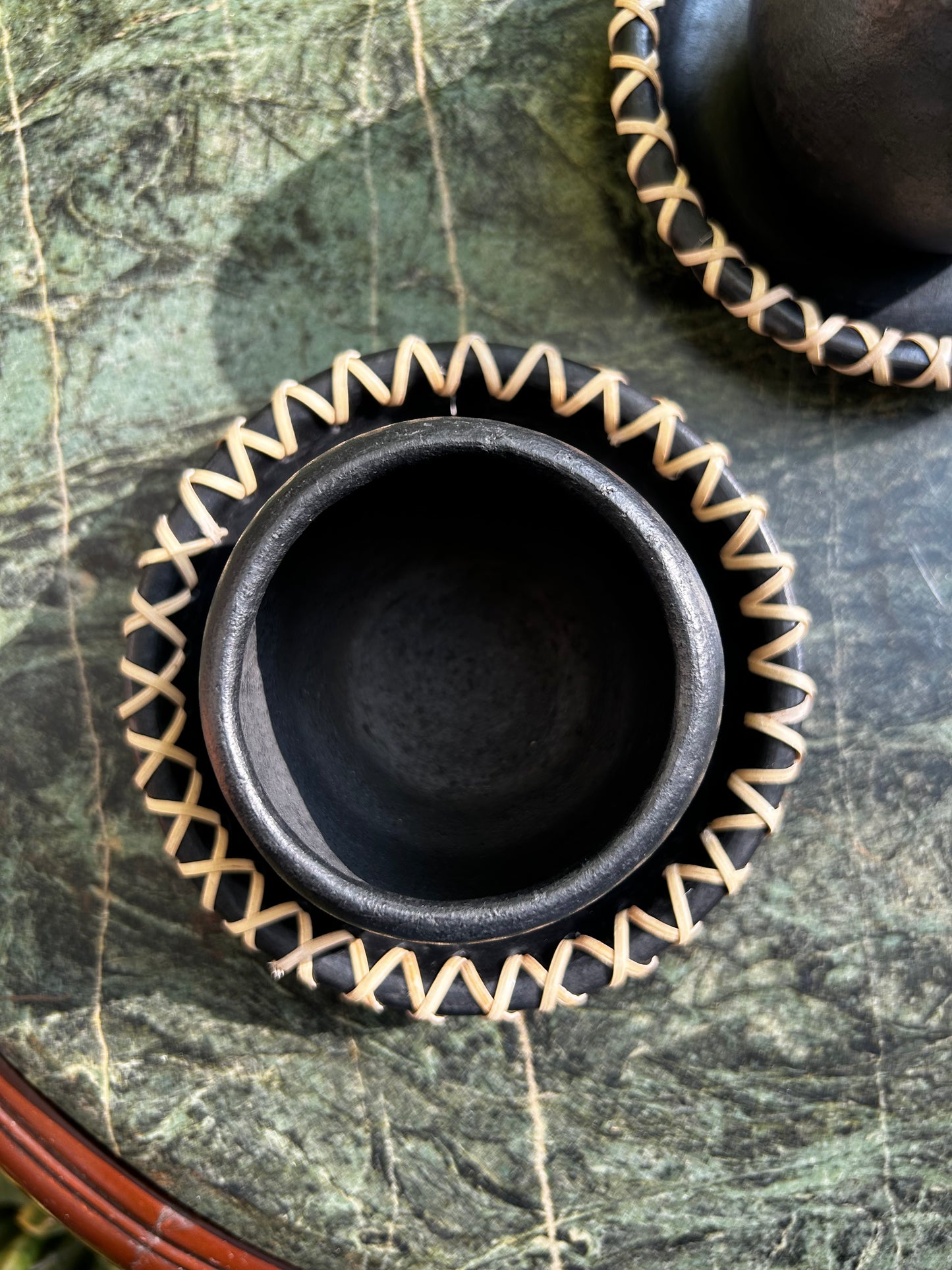 Deep Bowl With Saucer (Set of Two) | Longpi Black Pottery