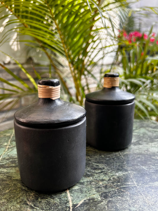 Sugar pot (Set of Two) | Longpi Black Pottery