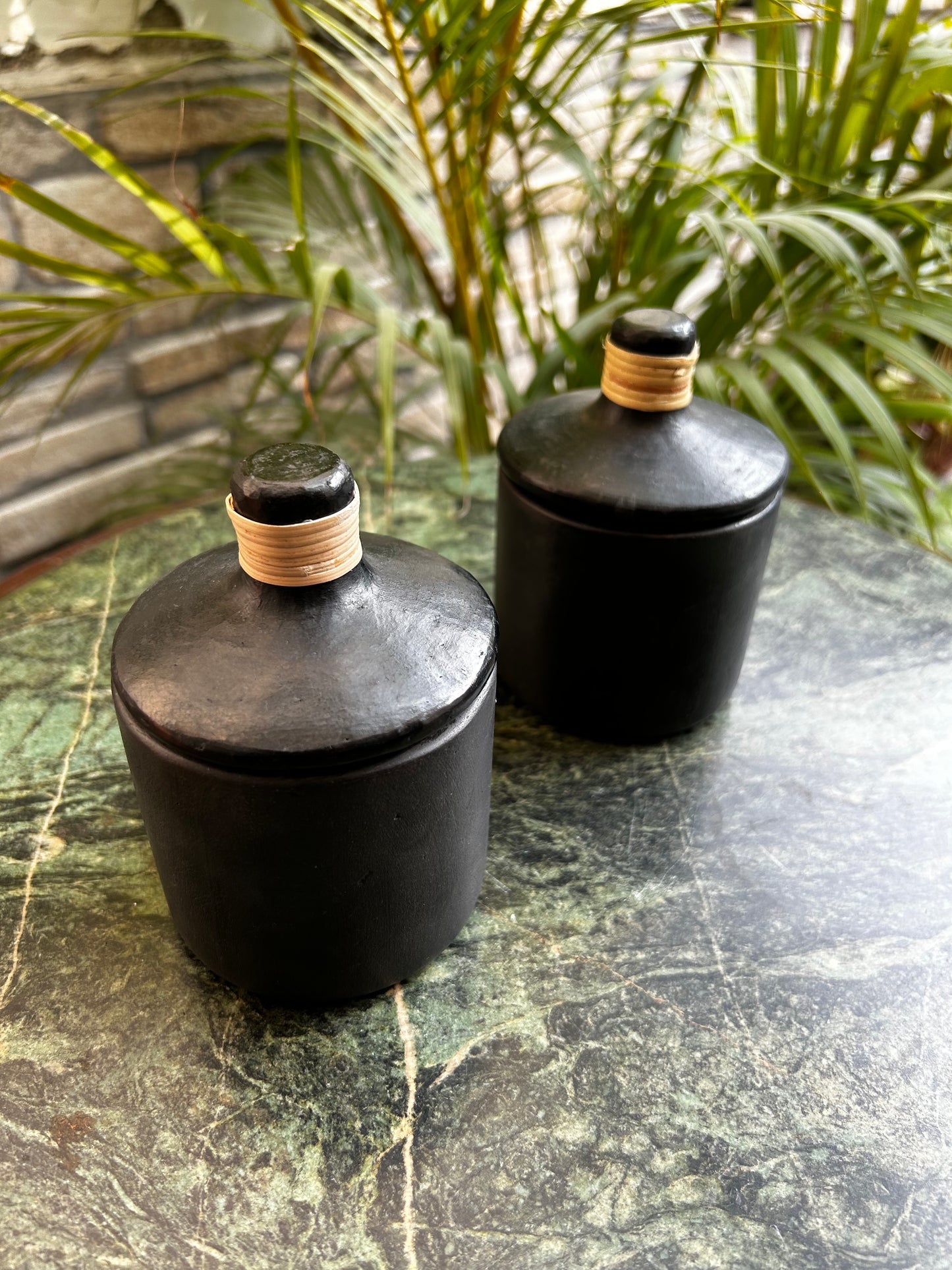 Sugar pot (Set of Two) | Longpi Black Pottery