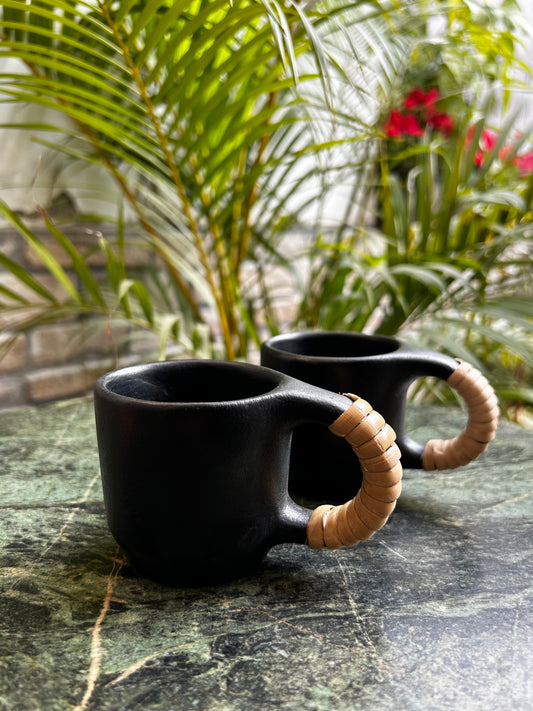 Tea Cups (Set of Two) | Longpi Black Pottery