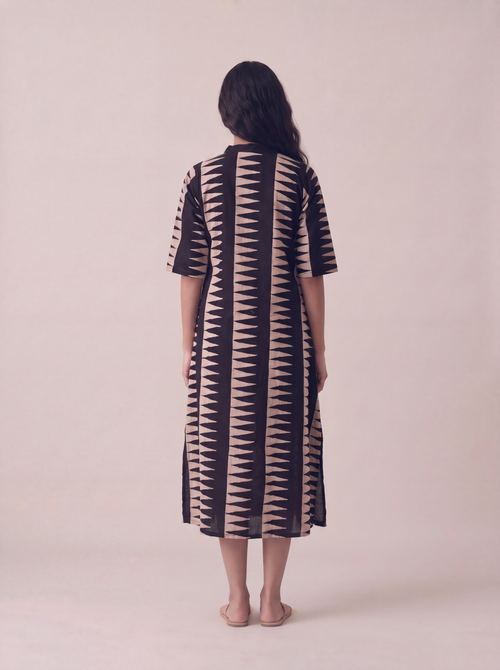 Ajrak Buttoned Dress