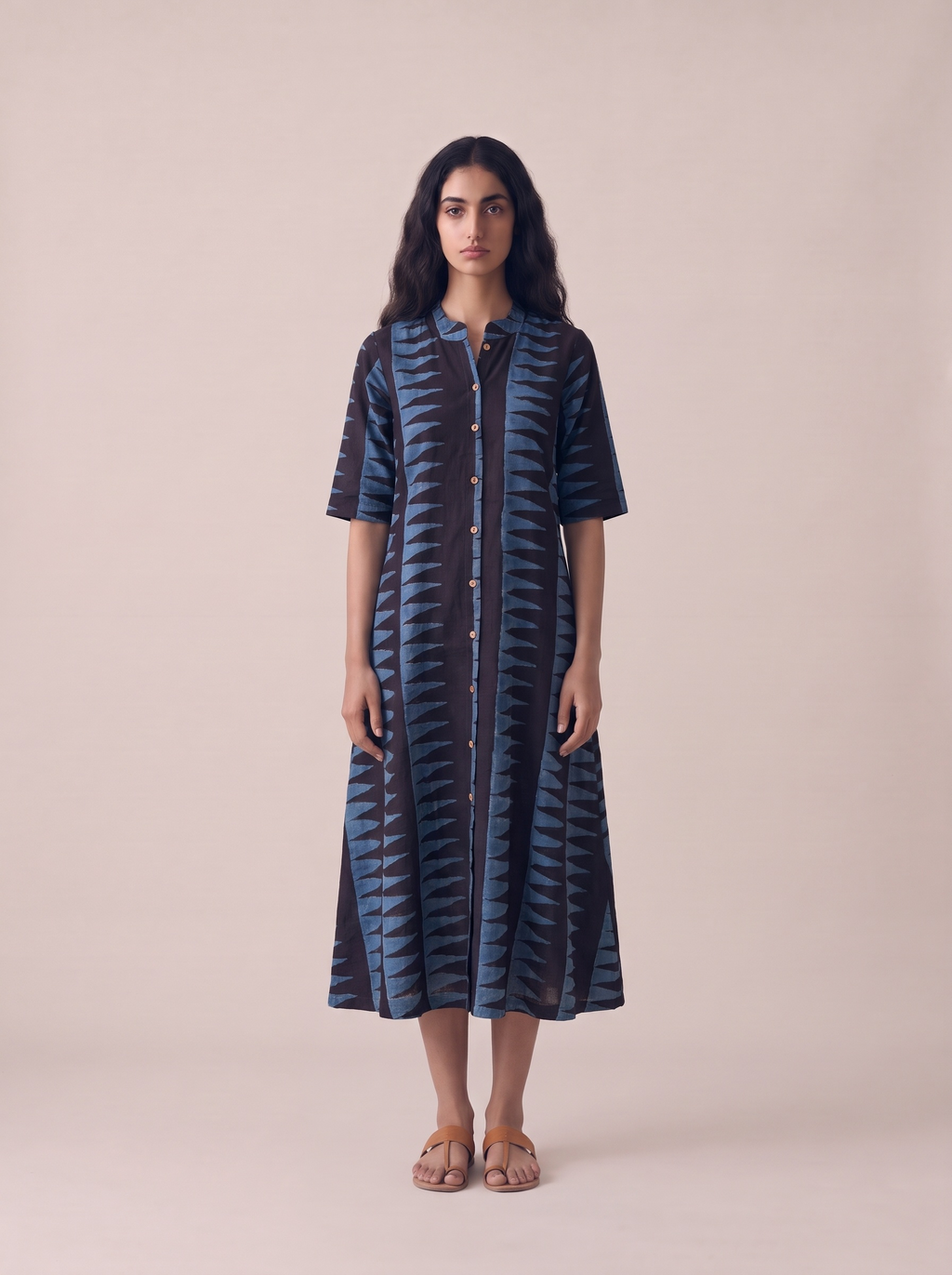 Ajrak Buttoned Dress