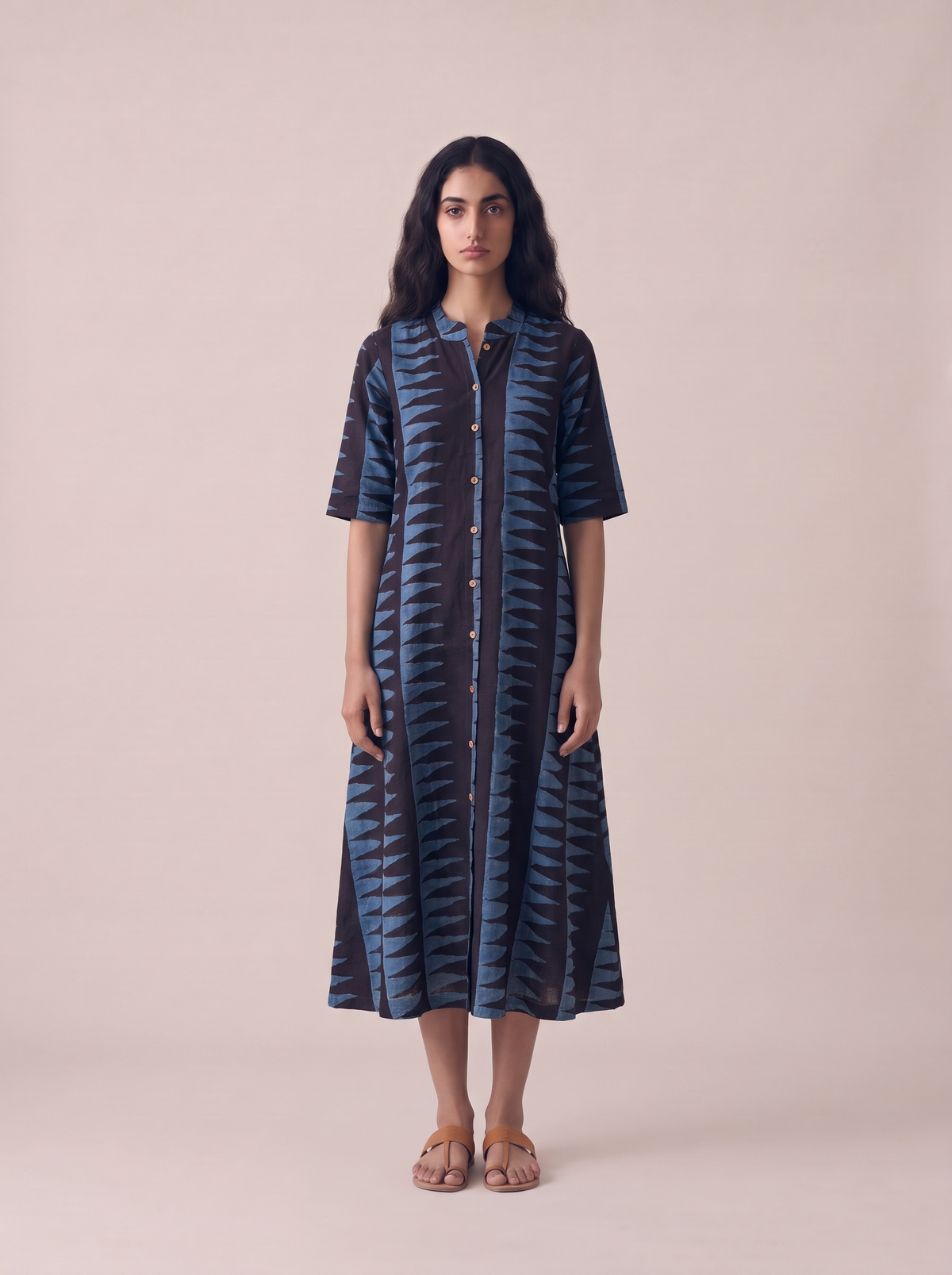 Ajrak Buttoned Dress