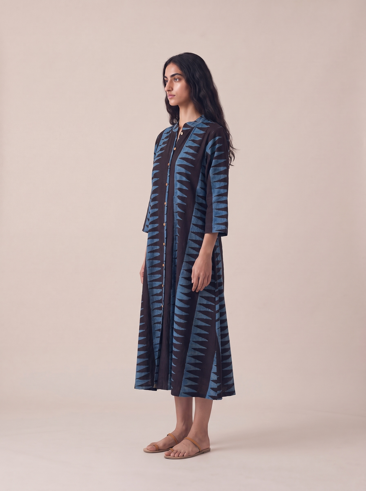 Ajrak Buttoned Dress