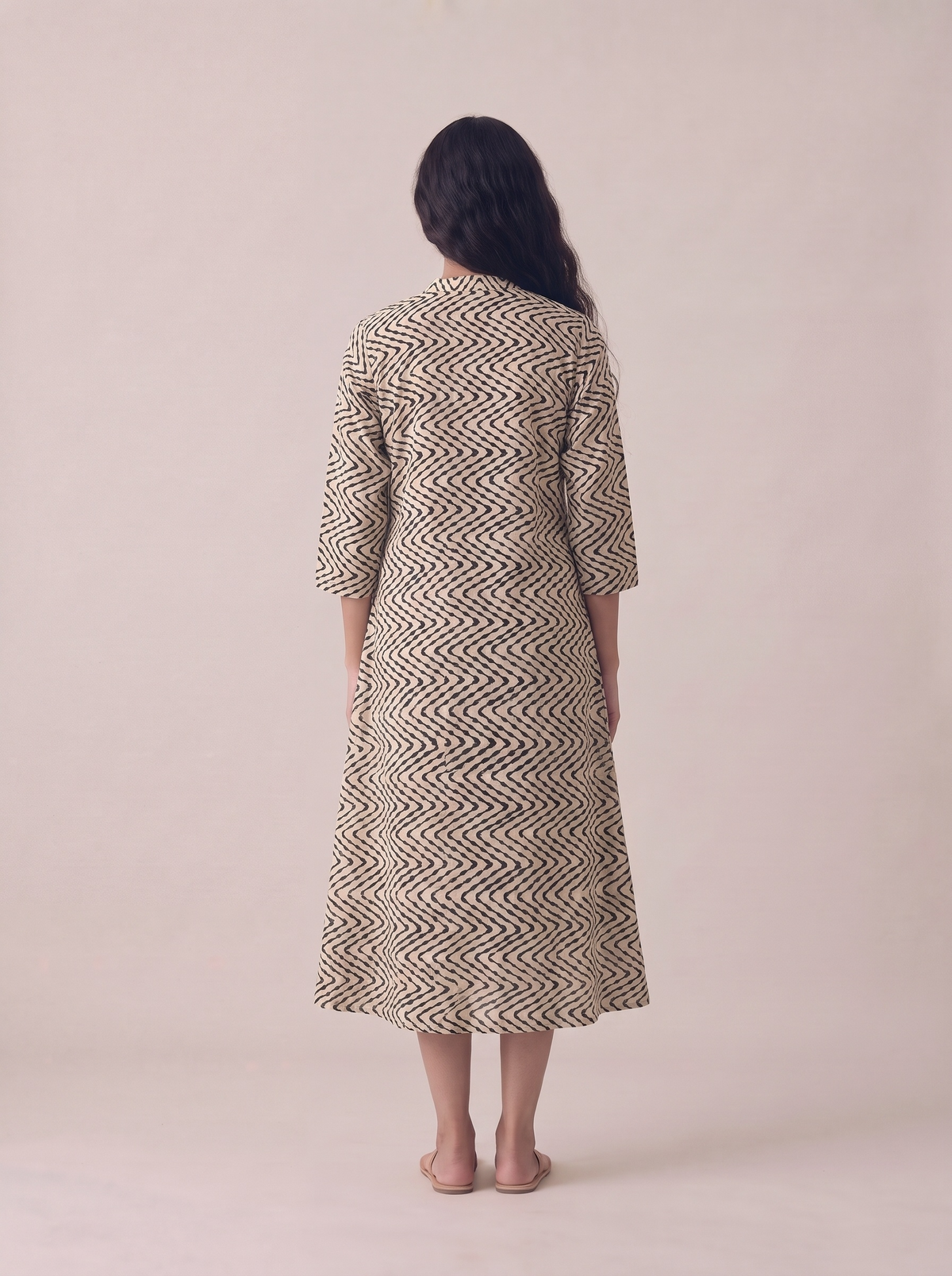 Ajrak Buttoned Dress