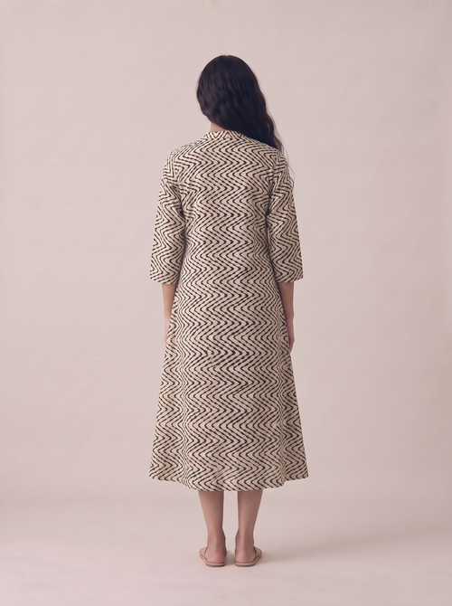 Ajrak Buttoned Dress