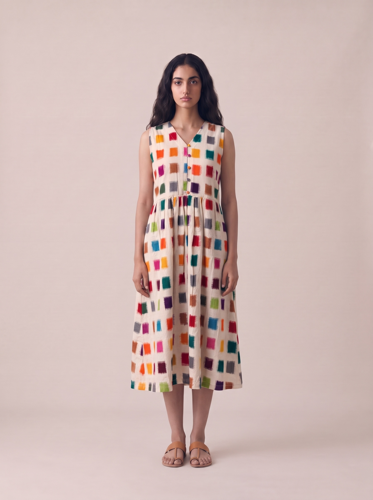 Multicolor Ikat Dress