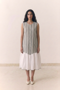 Black Striped Embroidered Dress