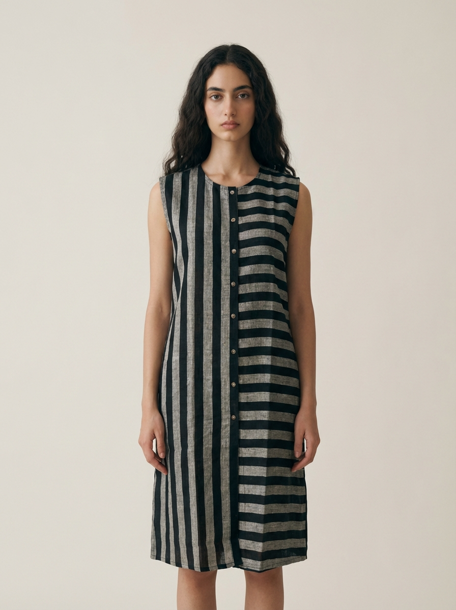 Diana Striped Linen Dress