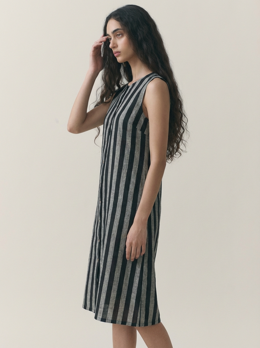 Diana Striped Linen Dress