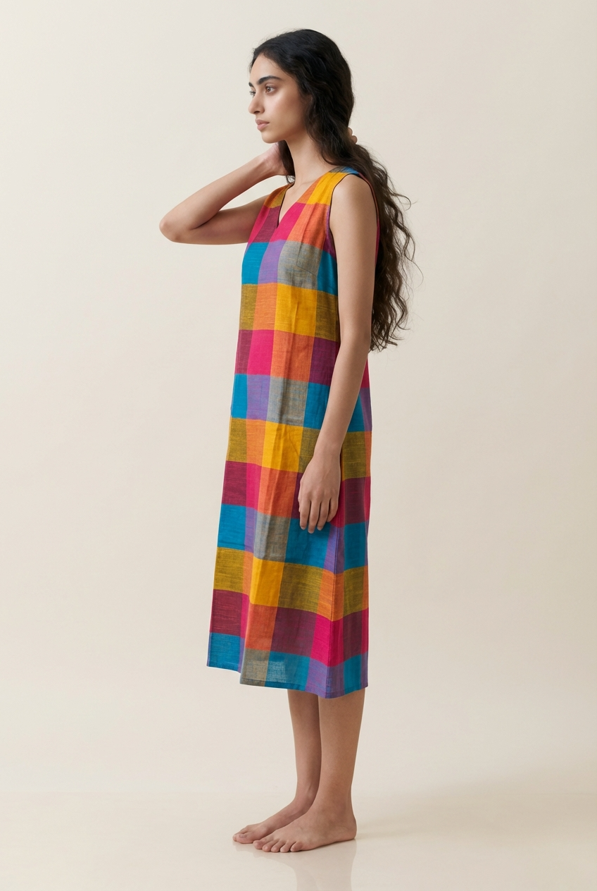 Multicolor Check Dress