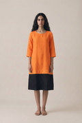 Mandarin Color Block Dress