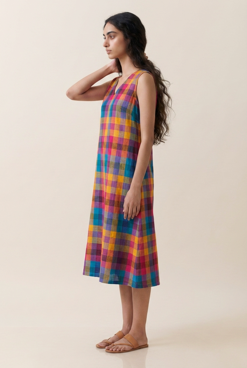 Madras Check Dress